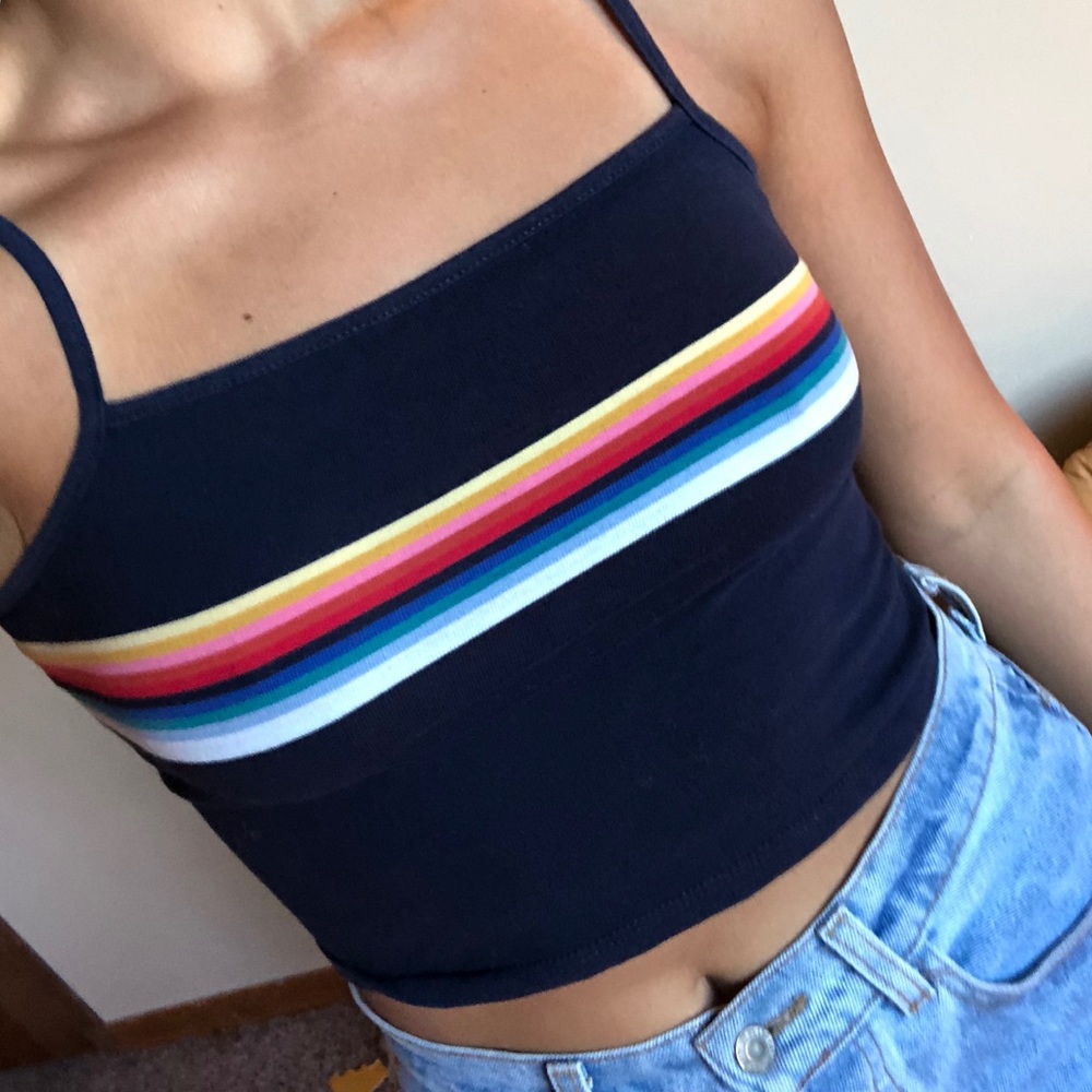 Rainbow stripe brandy Melville tank